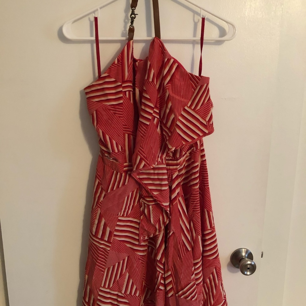 Red and tan fun dress
